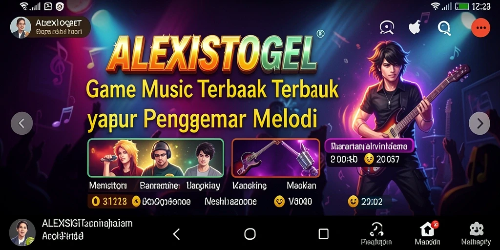 Tampilan gameplay ALEXISTOGEL dengan musik yang dinamis.