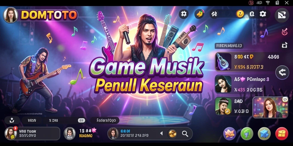 Screenshot gameplay DOMTOTO yang menampilkan momen seru saat bermain musik.
