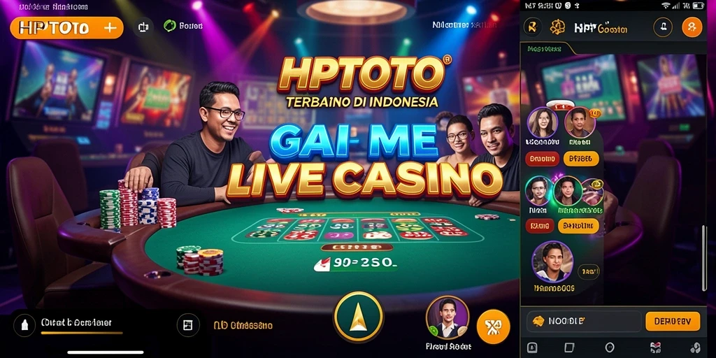 Screenshot HPTOTO menampilkan dealer langsung dalam aksi permainan kasino.
