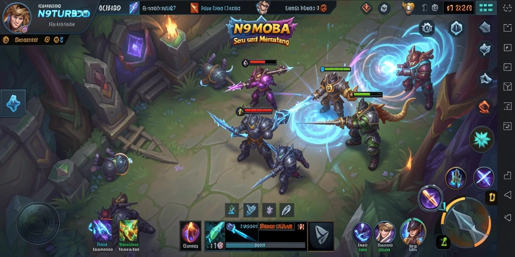 Gameplay seru N9TURBO dengan karakter yang beragam.