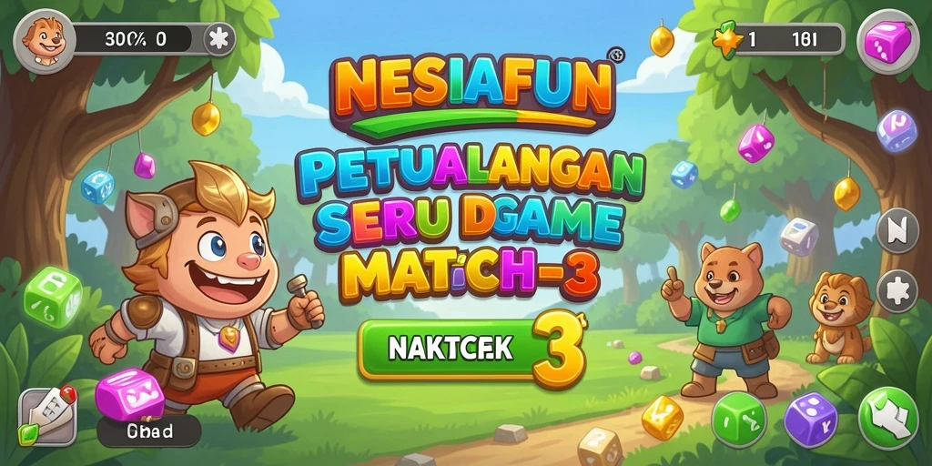 Gameplay seru NESIAFUN di Match-3 yang mengasyikkan.
