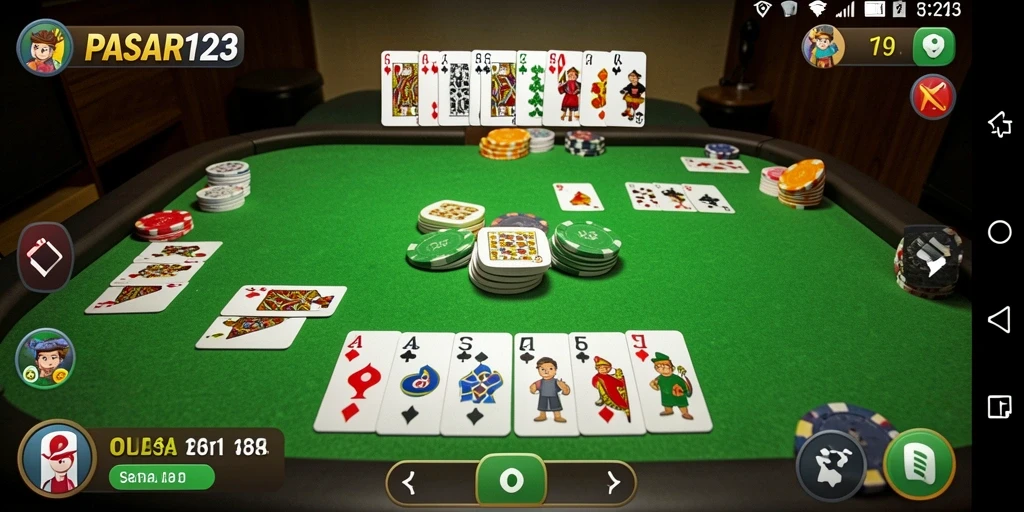 Tampilan seru dari gameplay Gaple di PASAR123.